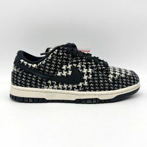 Nike Womens Harris Tweed x Dunk Low Black White Shoes Sz 5.5 New HQ5036-901